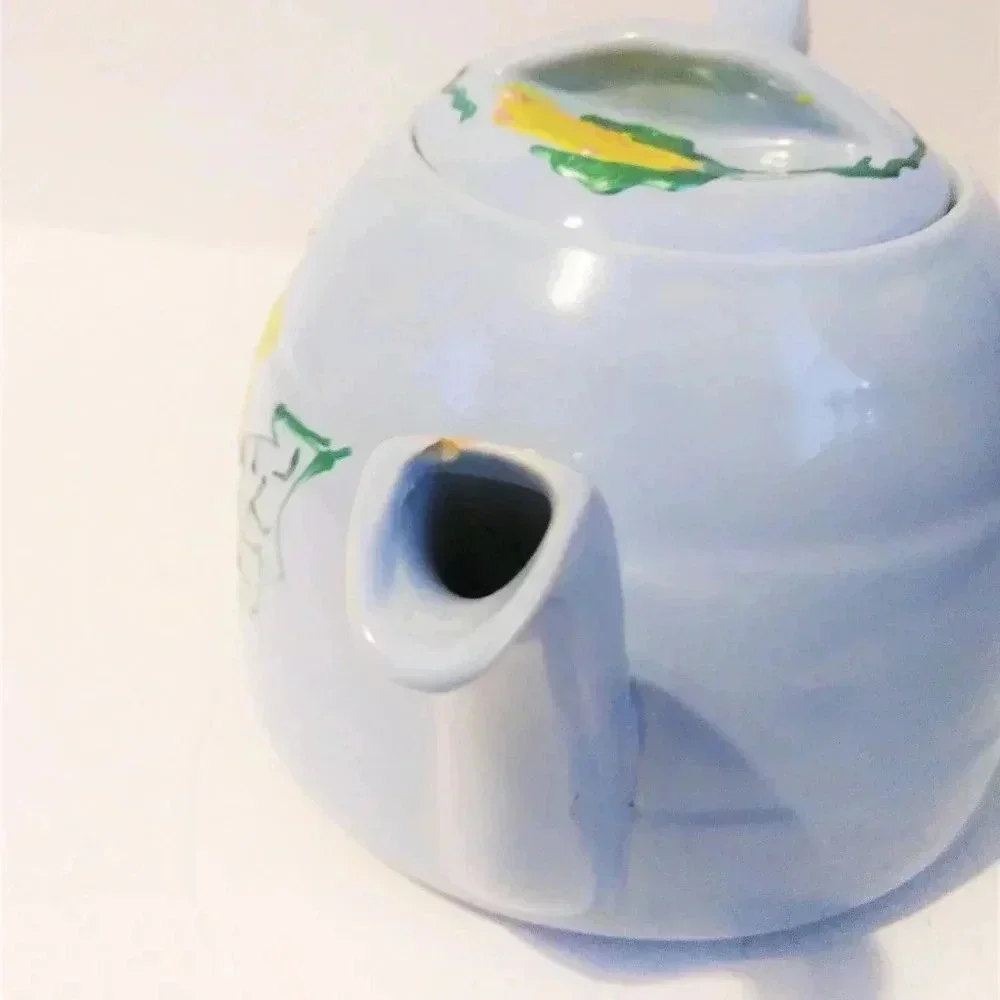 Vintage‎ Handmade Blue Teapot England Made